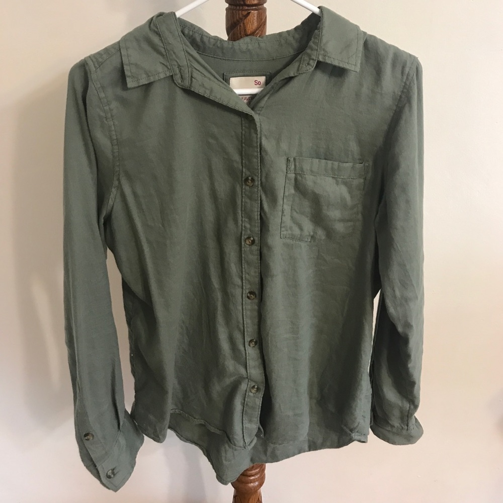 Women’s green button down
